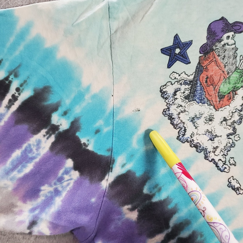 VINTAGE Grateful Dead Men Shirt Xl Tie Dye 1990 Liquid Blue Capricornus READ - Picture 6 of 16